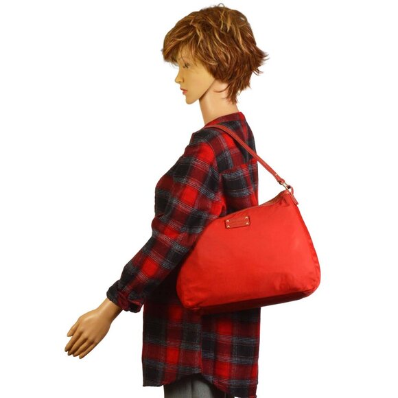 Kate Spade Red Nylon/Leather Trim Shoulder Bag - Picture 14 of 14